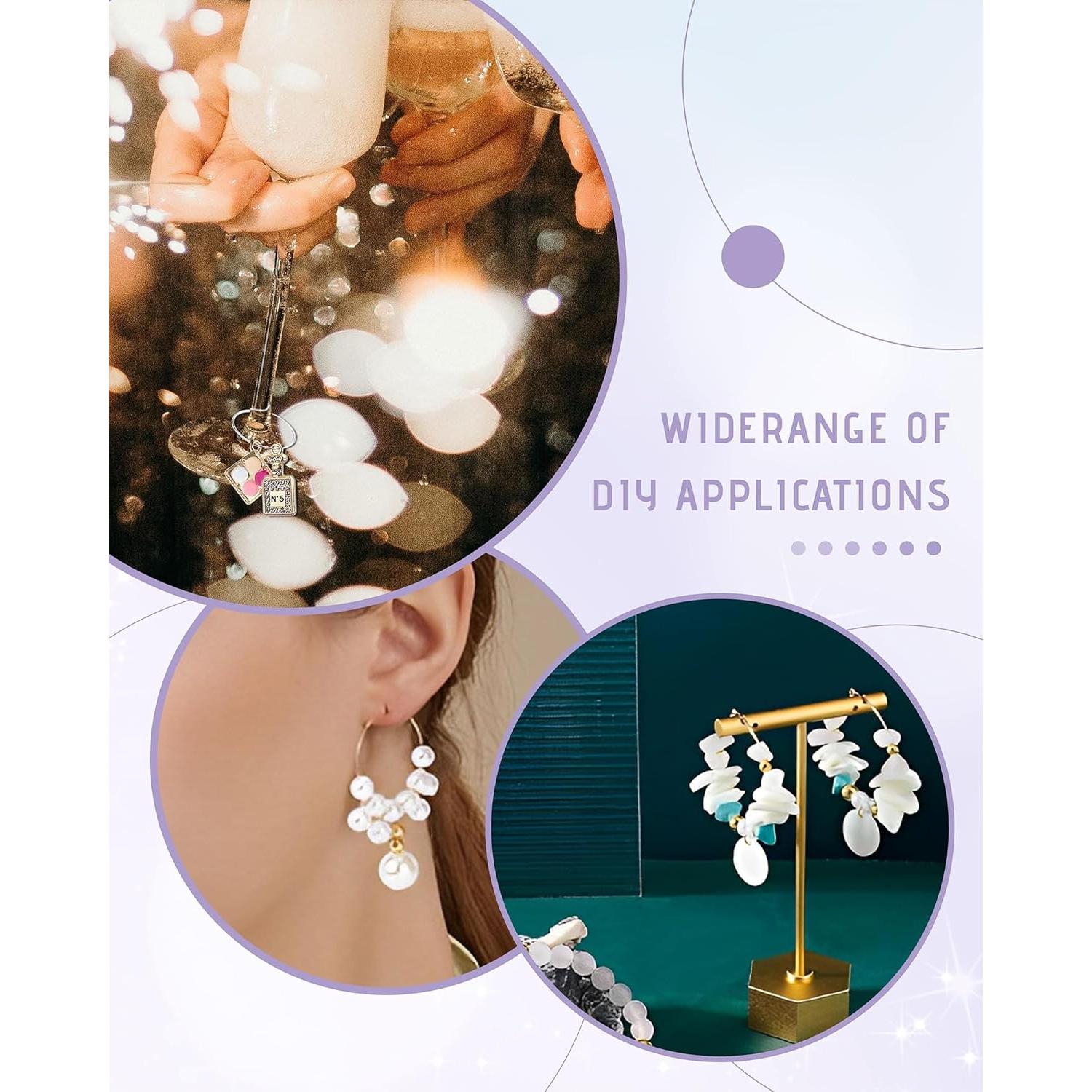 JIALEEY 100 Anillos de Encanto Plateados 25mm para Joyería