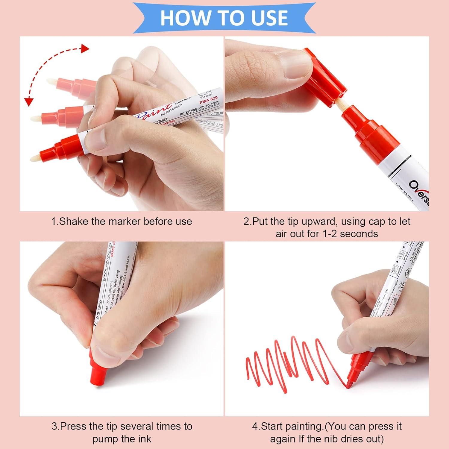 Marcadores de Pintura Negra 48 Overseas - Permanentes a Base de Aceite