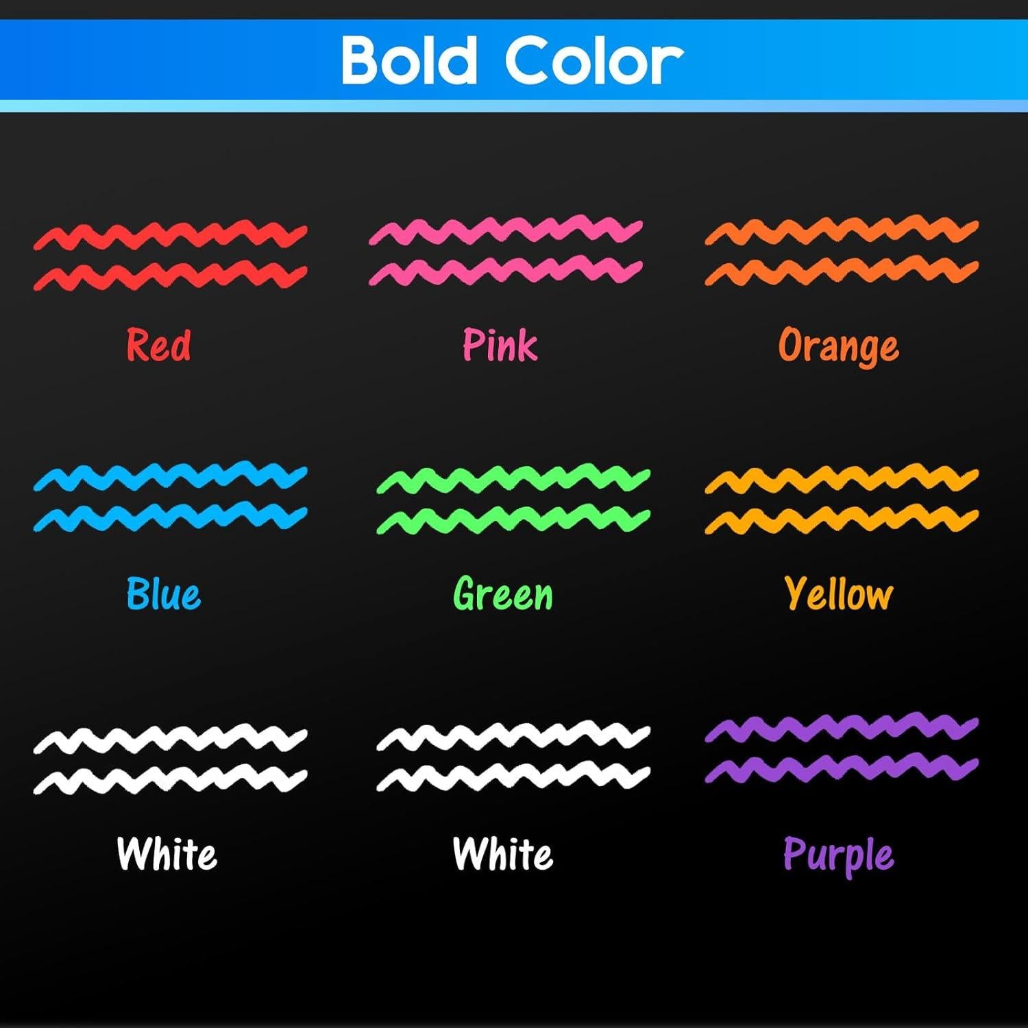 Marcadores Borrables Neón Maxtek 9 Colores Punta de Bala