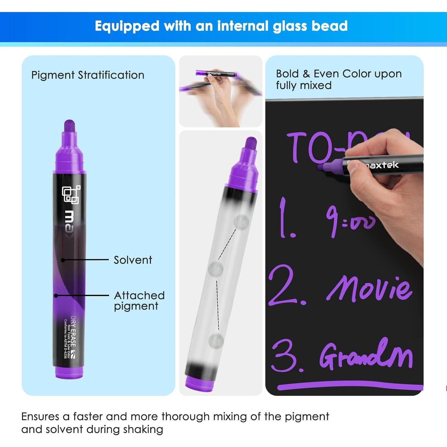 Marcadores Borrables Neón Maxtek 9 Colores Punta de Bala