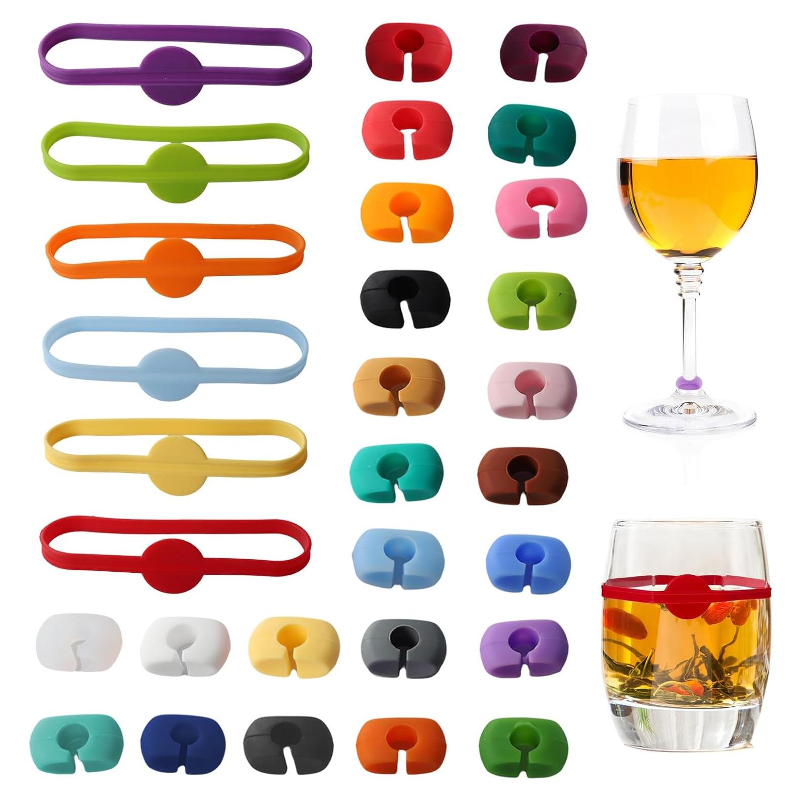 24 Marcadores de Silicona para Copas de Vino PKRFCJ