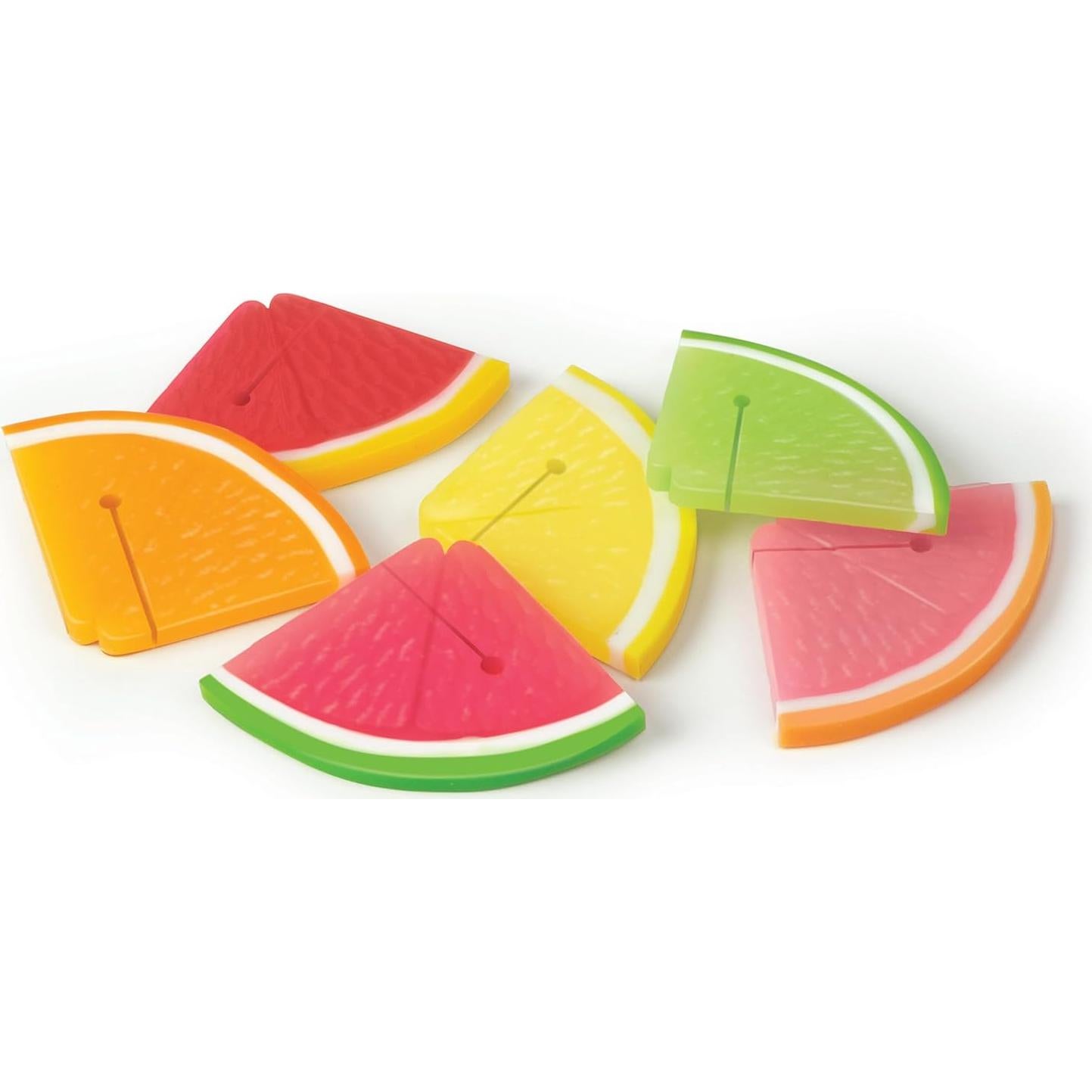 Marcadores de Bebida de Silicona Genuine Fred, Set de 6 Frutas