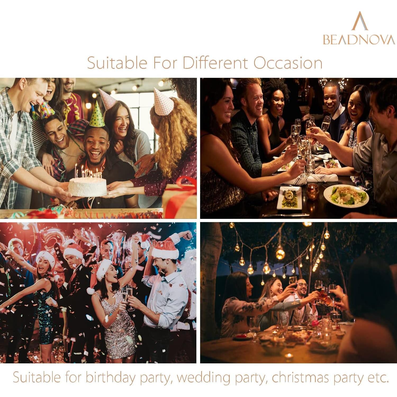 Anillos de Encanto para Copas de Vino BEADNOVA 120pcs Dorados y Plateados 25mm