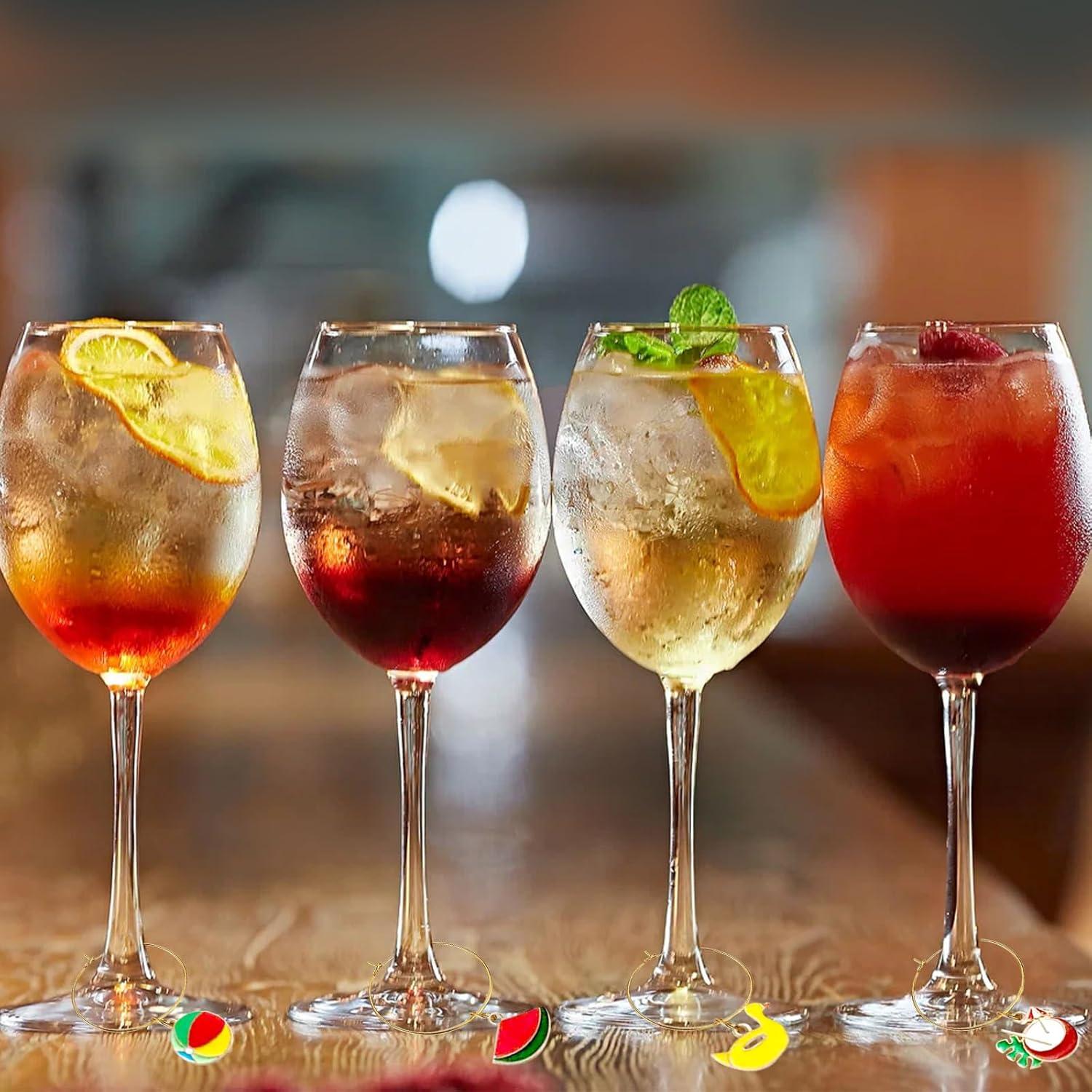 17 Piezas Encantos para Copas de Vino Verano Playa