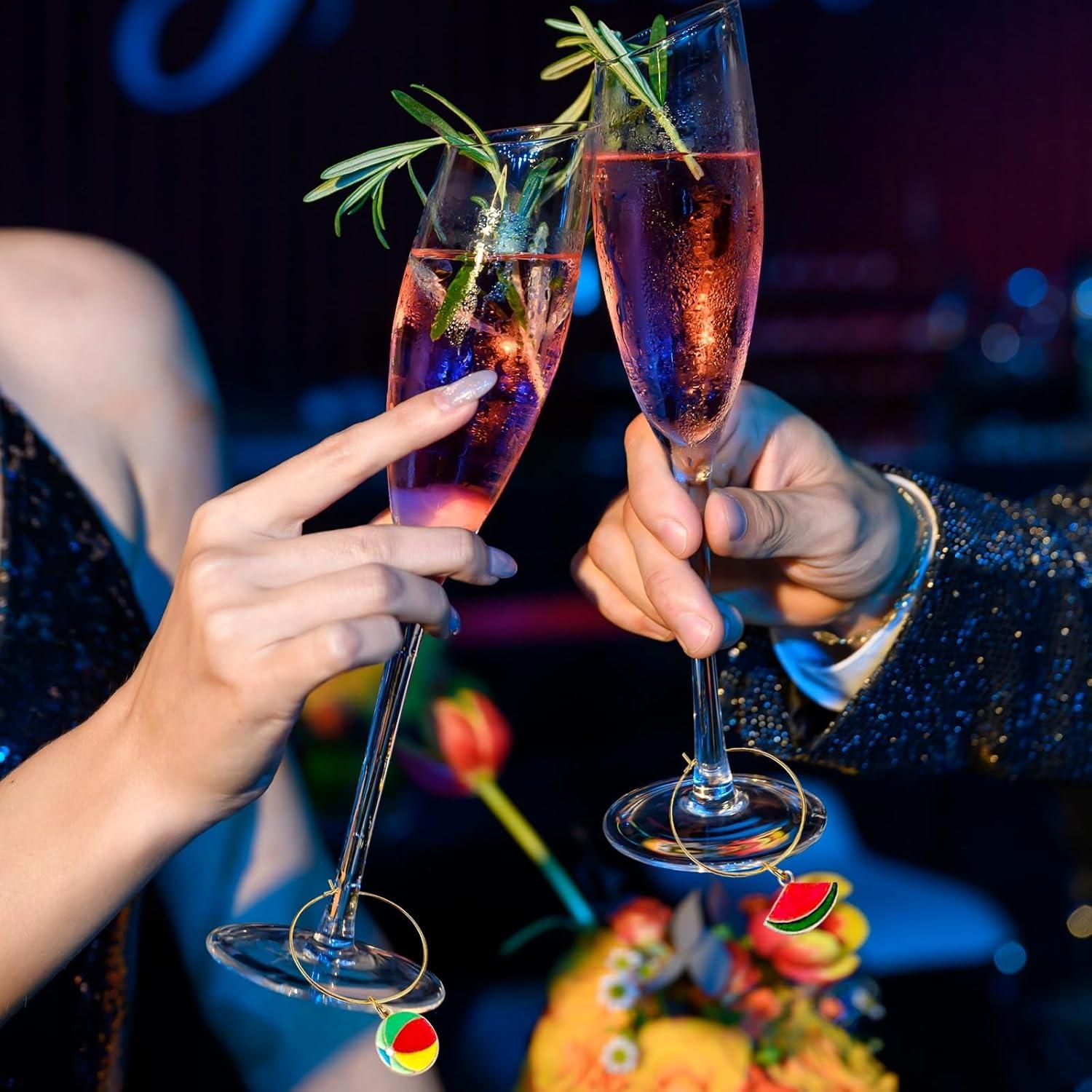 17 Piezas Encantos para Copas de Vino Verano Playa