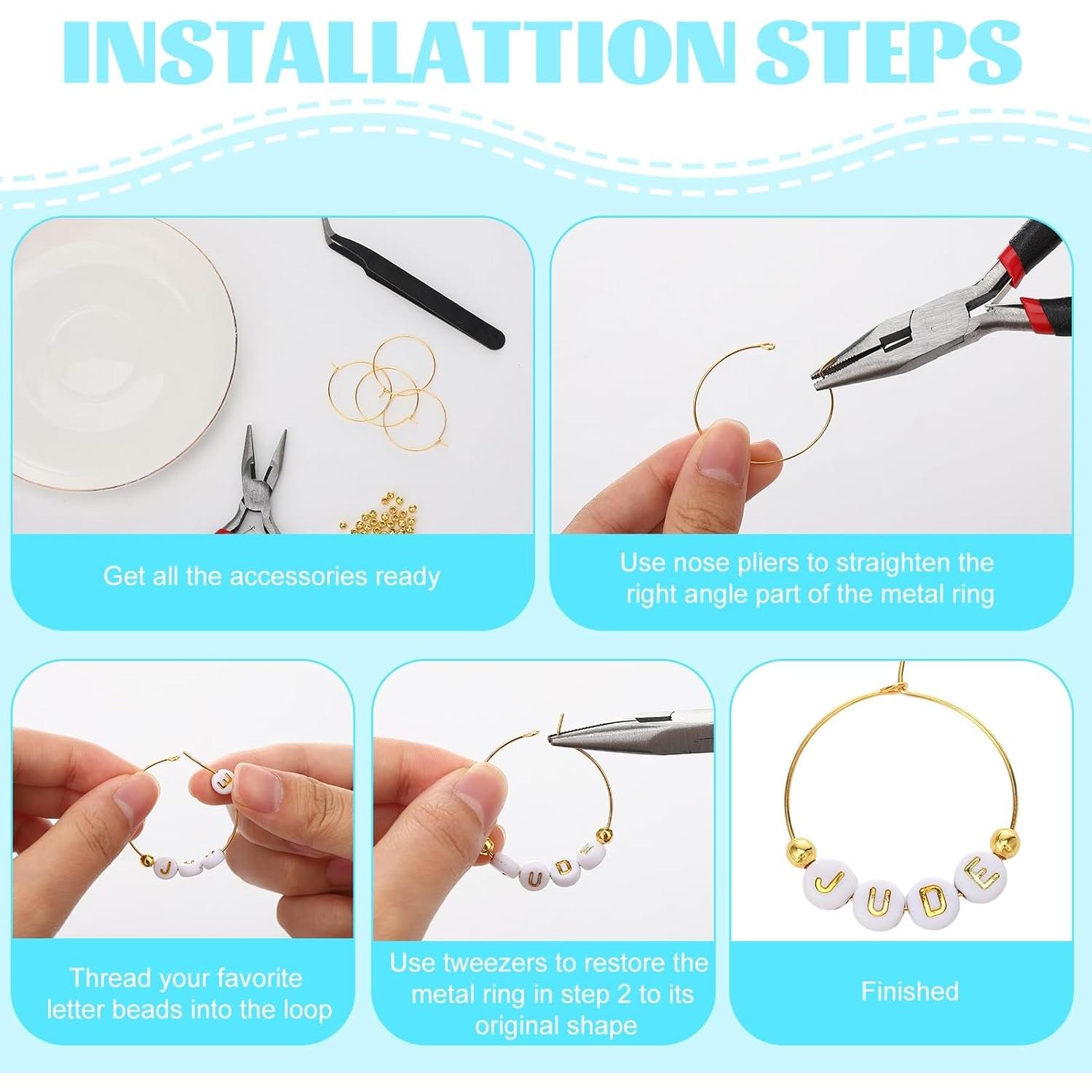 Kit de Encantos para Copas de Vino Hokoad - 100 Anillos y 780 Perlas