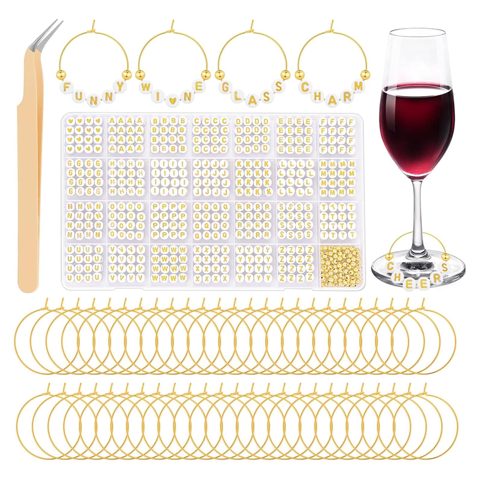 Set de Encantos Personalizados para Copas de Vino Ucnemous - 50 Piezas
