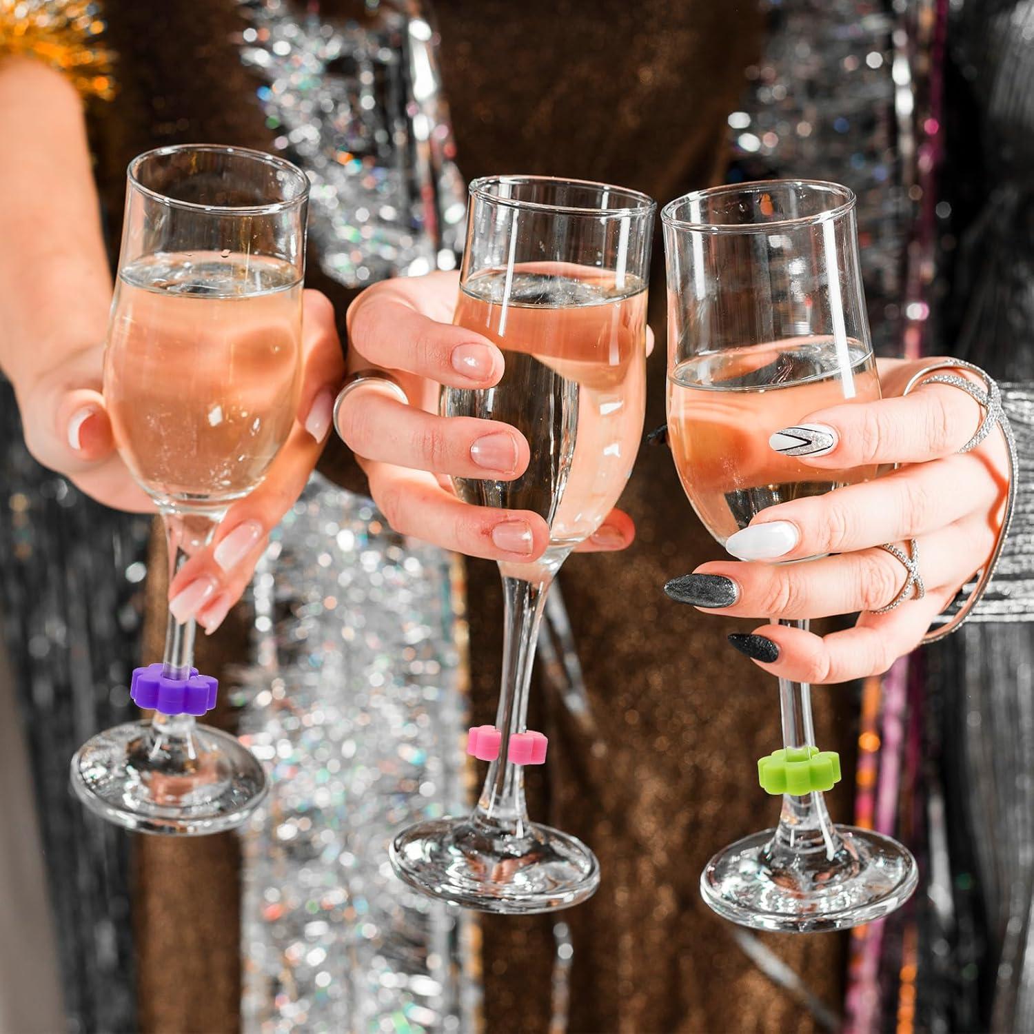 24 Marcadores de Vino de Silicona Ymapinc, Etiquetas Reutilizables