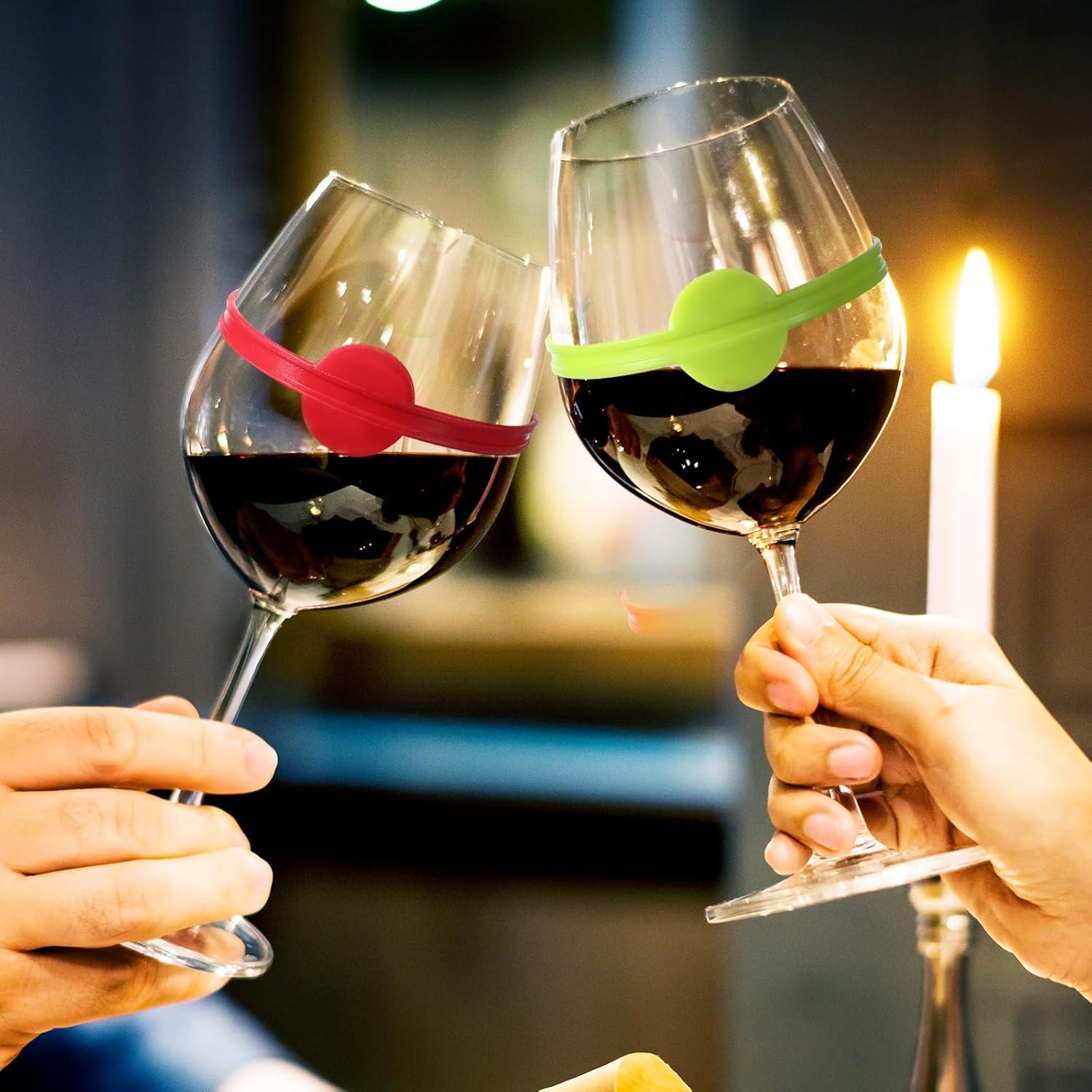 24 Marcadores de Vino de Silicona Ymapinc, Etiquetas Reutilizables