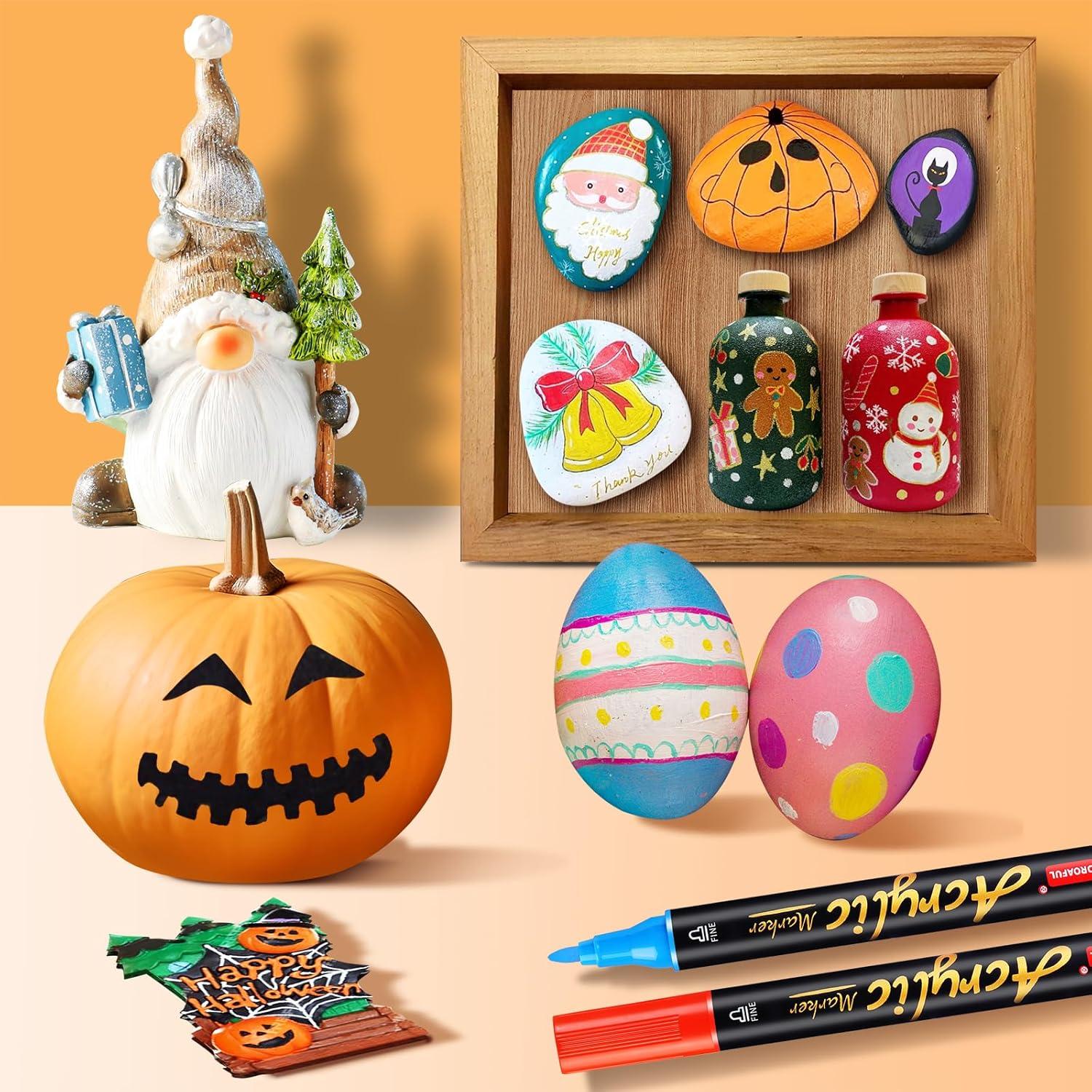 Marcadores de Pintura Acrílica Droaful, 20 Colores Doble Punta