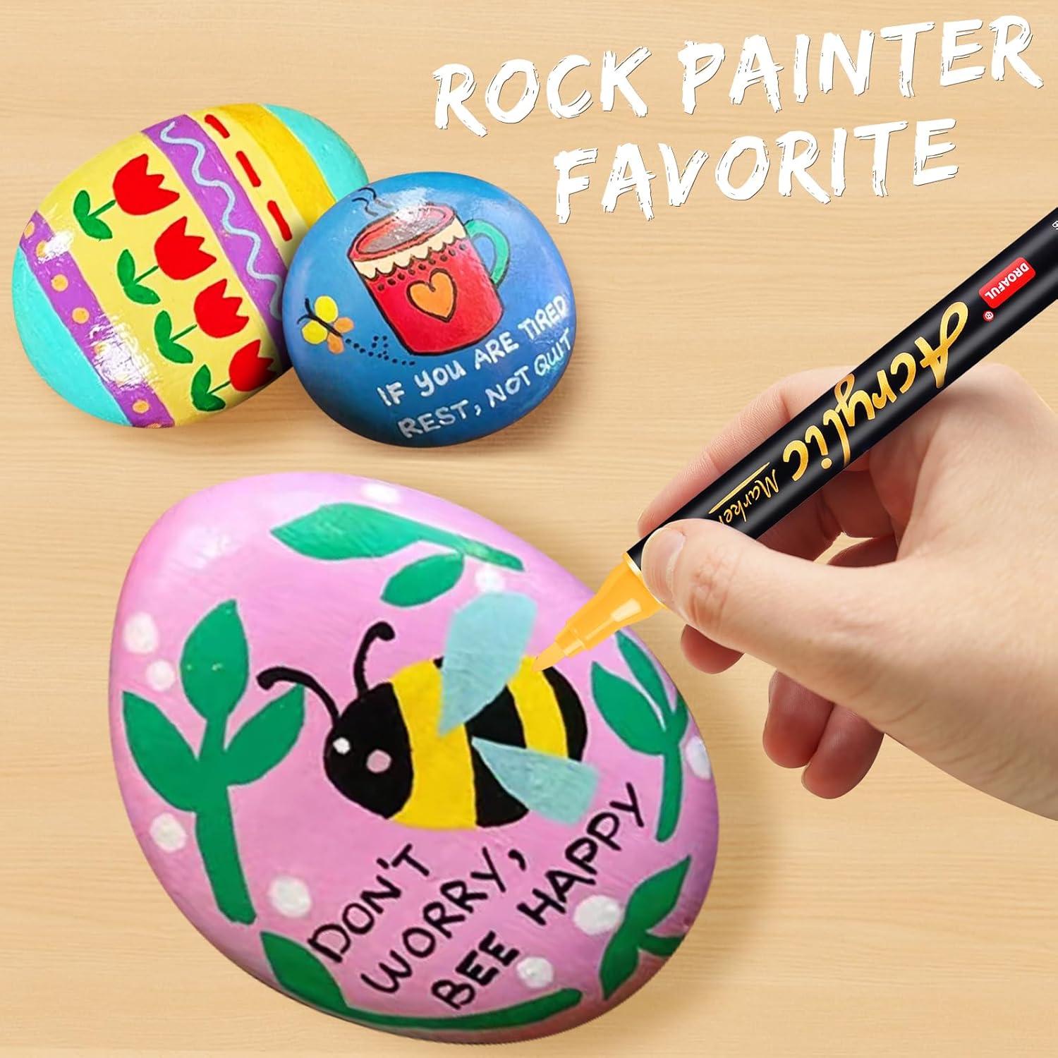 Marcadores de Pintura Acrílica Droaful, 20 Colores Doble Punta