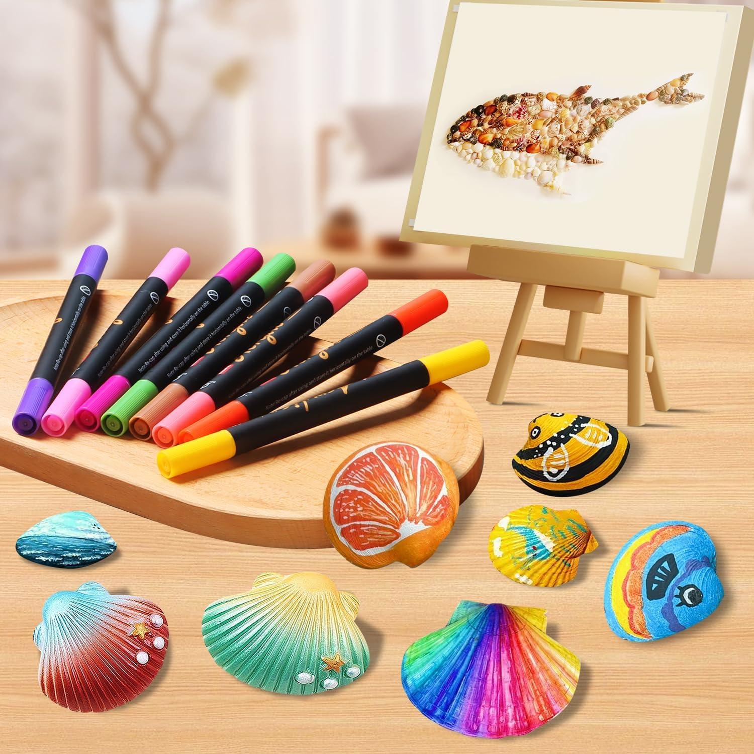 Marcadores de Pintura Acrílica Droaful, 20 Colores Doble Punta