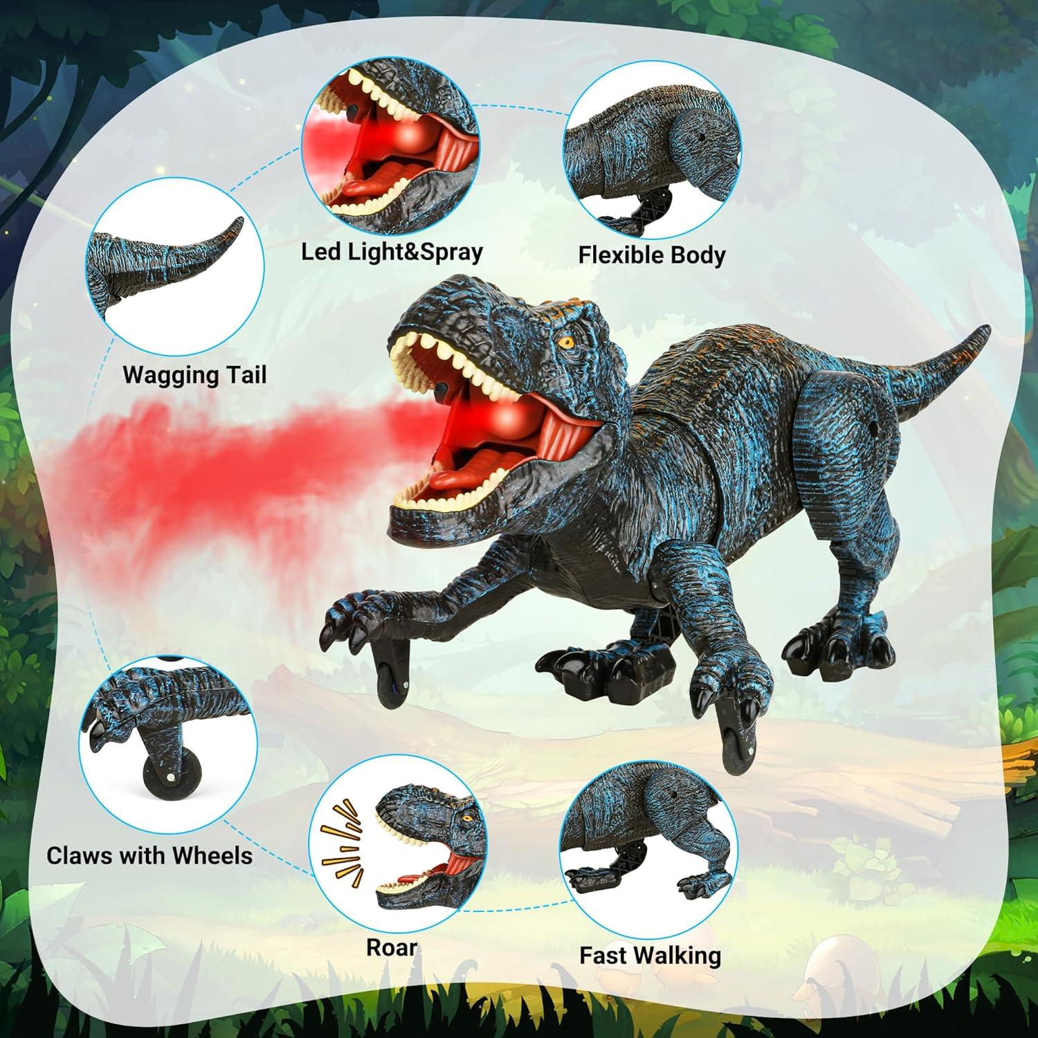 Dinosaurio Robot Control Remoto Flybakiz Azul 27.5cm