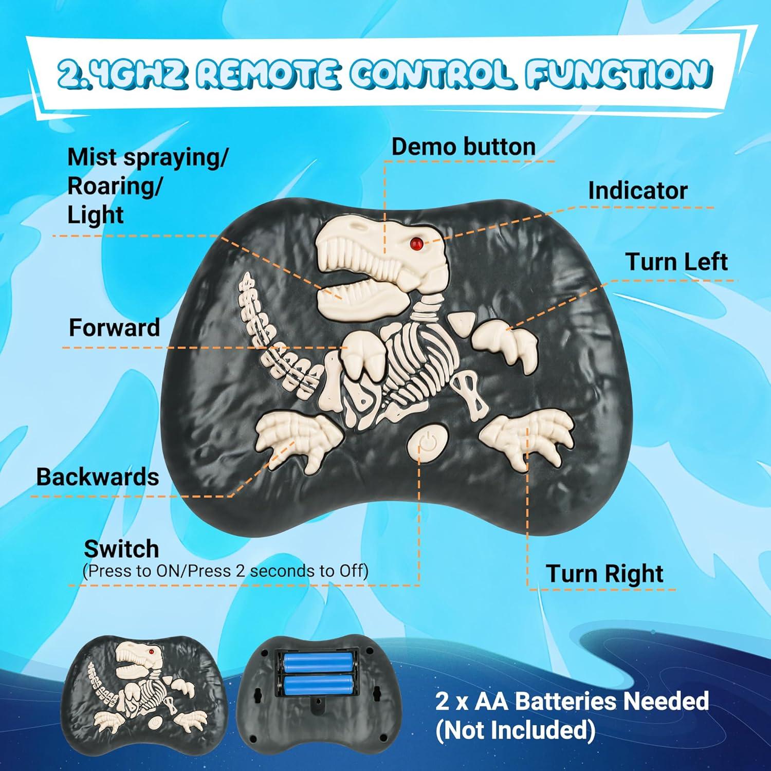Dinosaurio Robot Control Remoto Flybakiz Azul 27.5cm