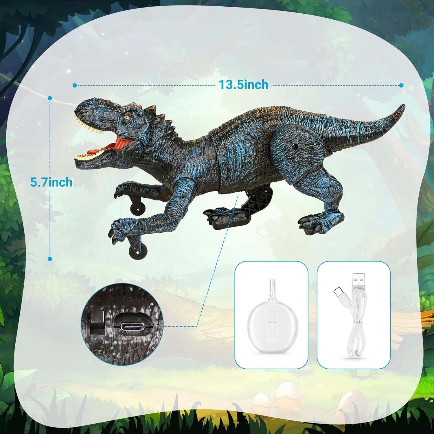 Dinosaurio Robot Control Remoto Flybakiz Azul 27.5cm