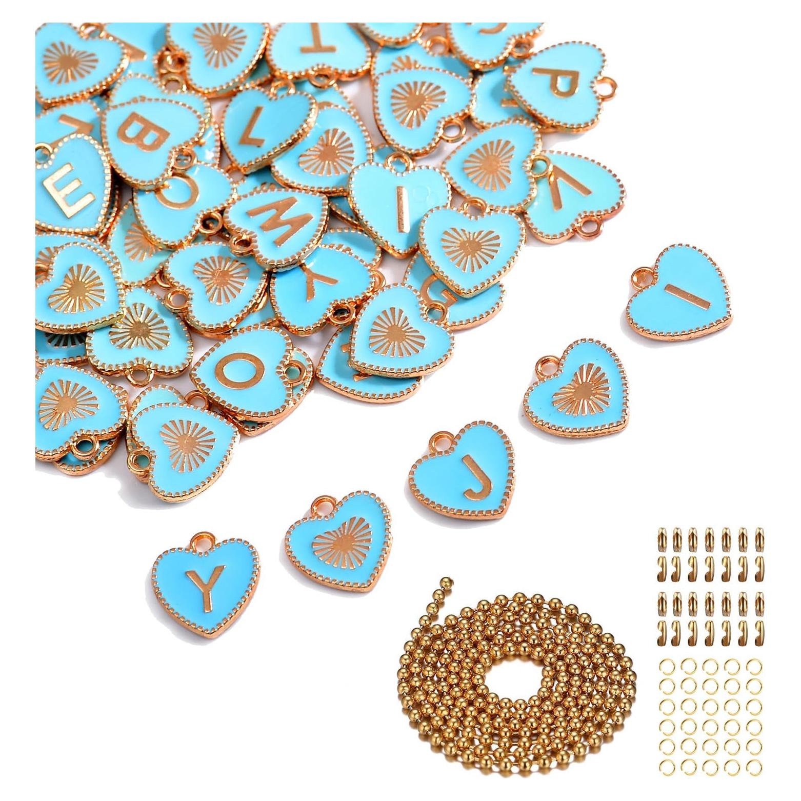 52 Piezas Encantos Corazón Personalizados Stino para Joyería