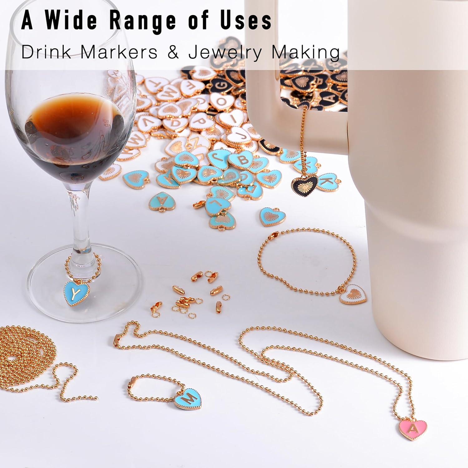 52 Piezas Encantos Corazón Personalizados Stino para Joyería