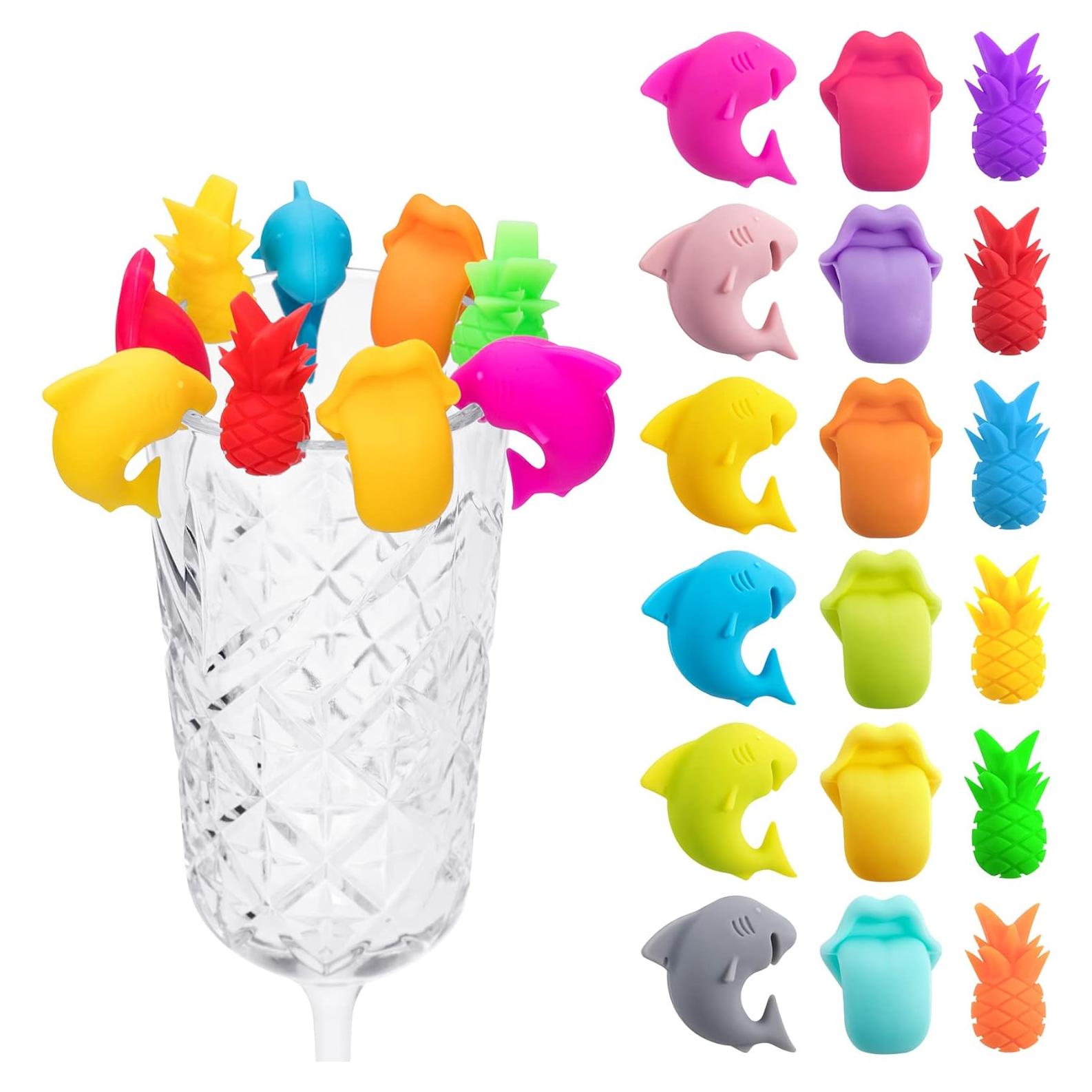 Marcadores de Vino PAGOW 18 Piezas Silicona Colorida