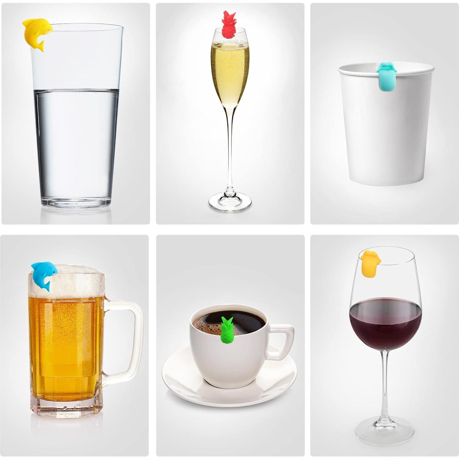 Marcadores de Vino PAGOW 18 Piezas Silicona Colorida