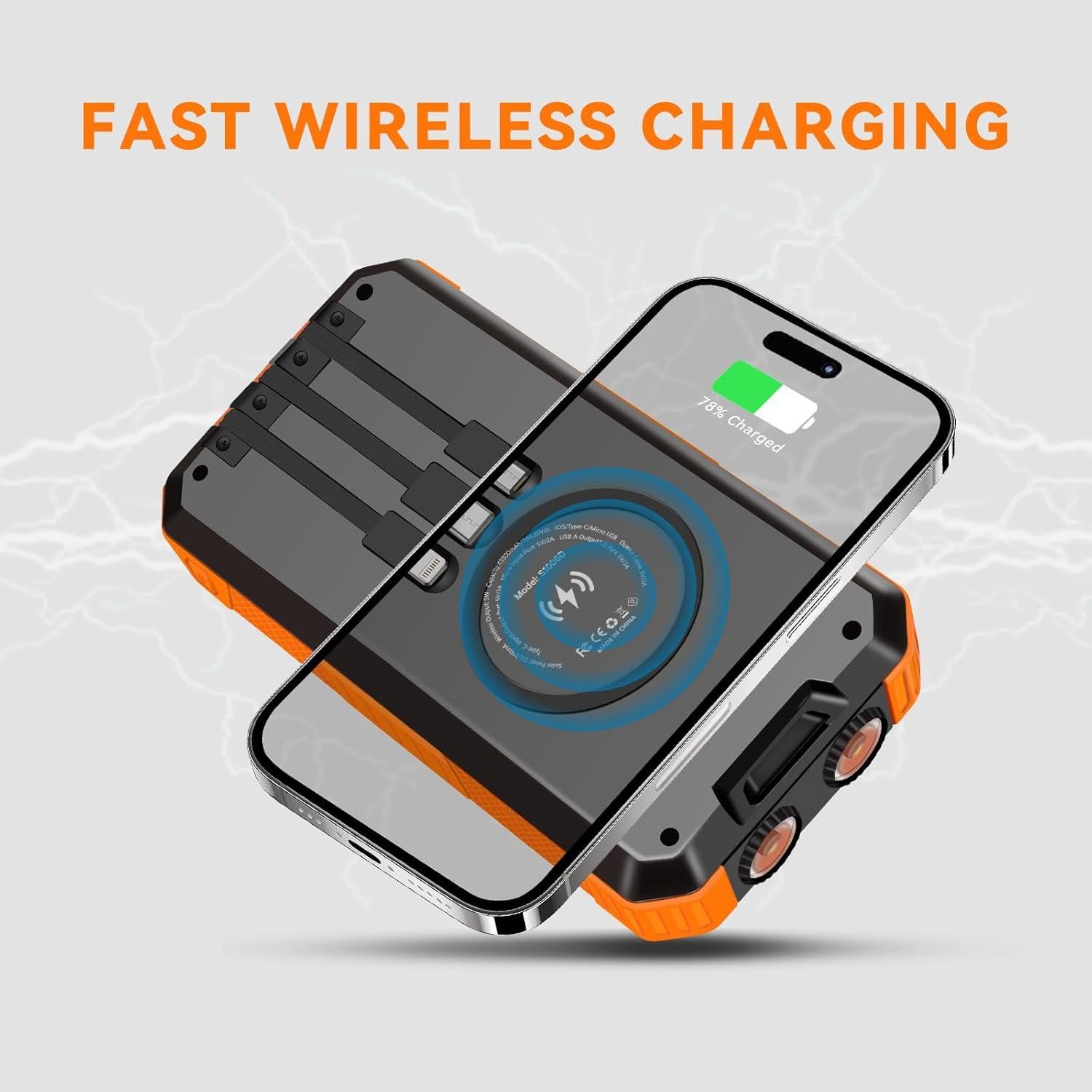 Banco de Energía Solar 49800mAh ShenZhen Carga Rápida 6 Salidas