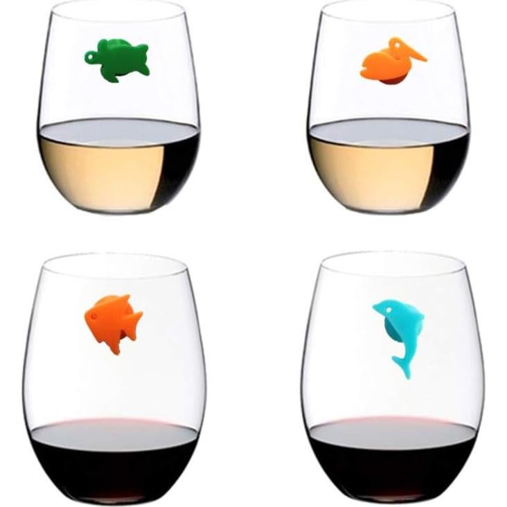 Marcadores de Vaso de Vino Toyvian 24pcs Silicona Animales