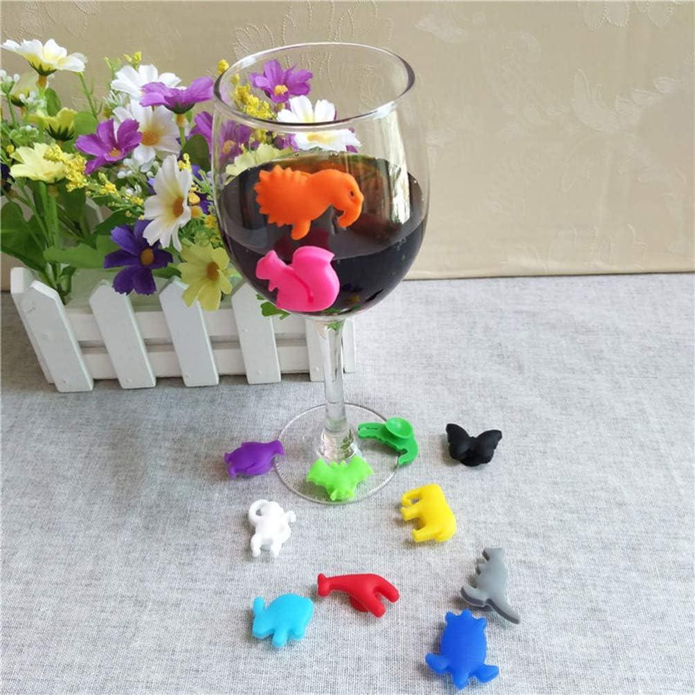 Marcadores de Vaso de Vino Toyvian 24pcs Silicona Animales