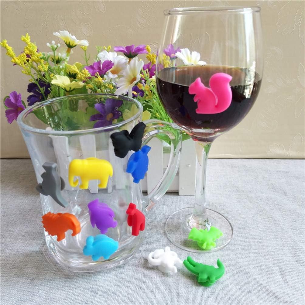 Marcadores de Vaso de Vino Toyvian 24pcs Silicona Animales
