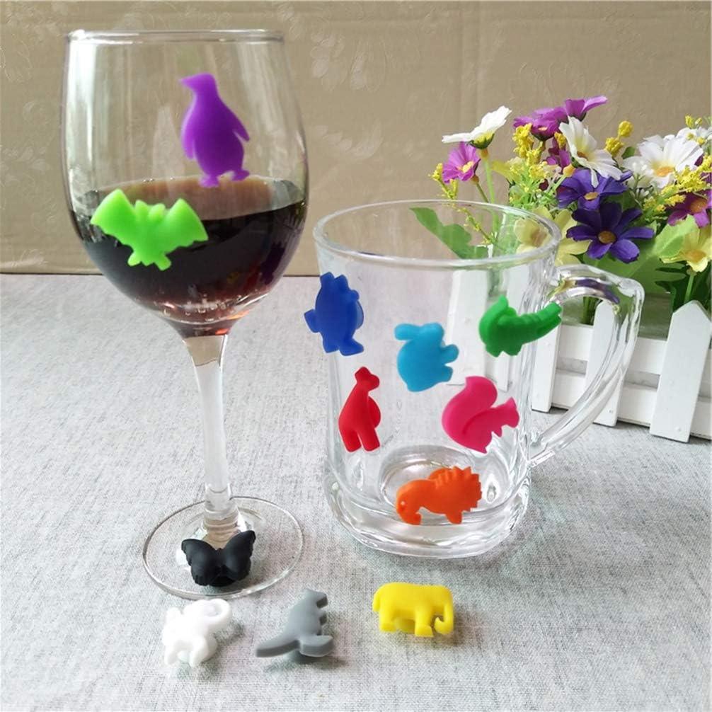 Marcadores de Vaso de Vino Toyvian 24pcs Silicona Animales