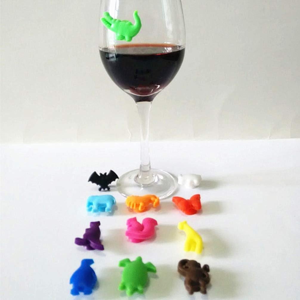 Marcadores de Vaso de Vino Toyvian 24pcs Silicona Animales