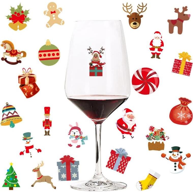 Marcadores de Copas de Vino Navidad Furimuk 48 Piezas