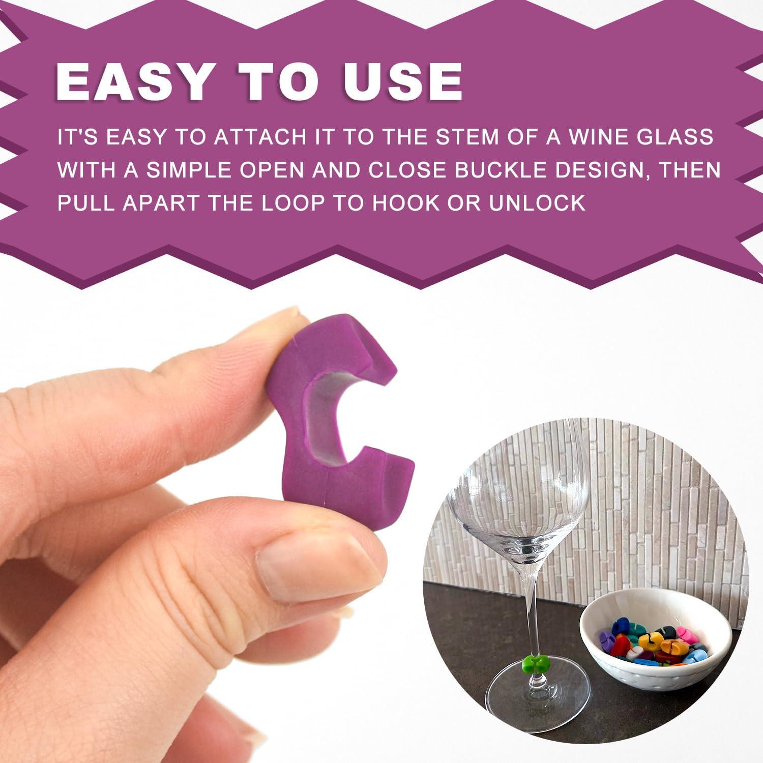 Set de 72 Marcadores de Copas de Vino Silicona 24 Colores