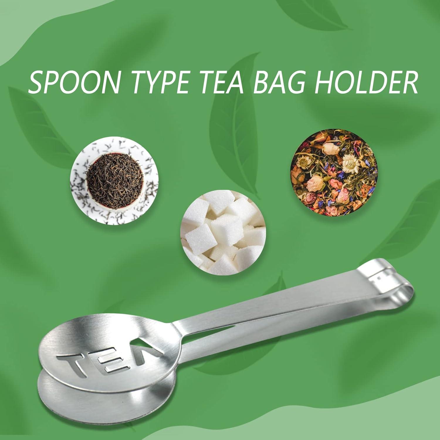 Paquete de 4 Sujetadores de Bolsas de Té Acero Inoxidable Meisuitd