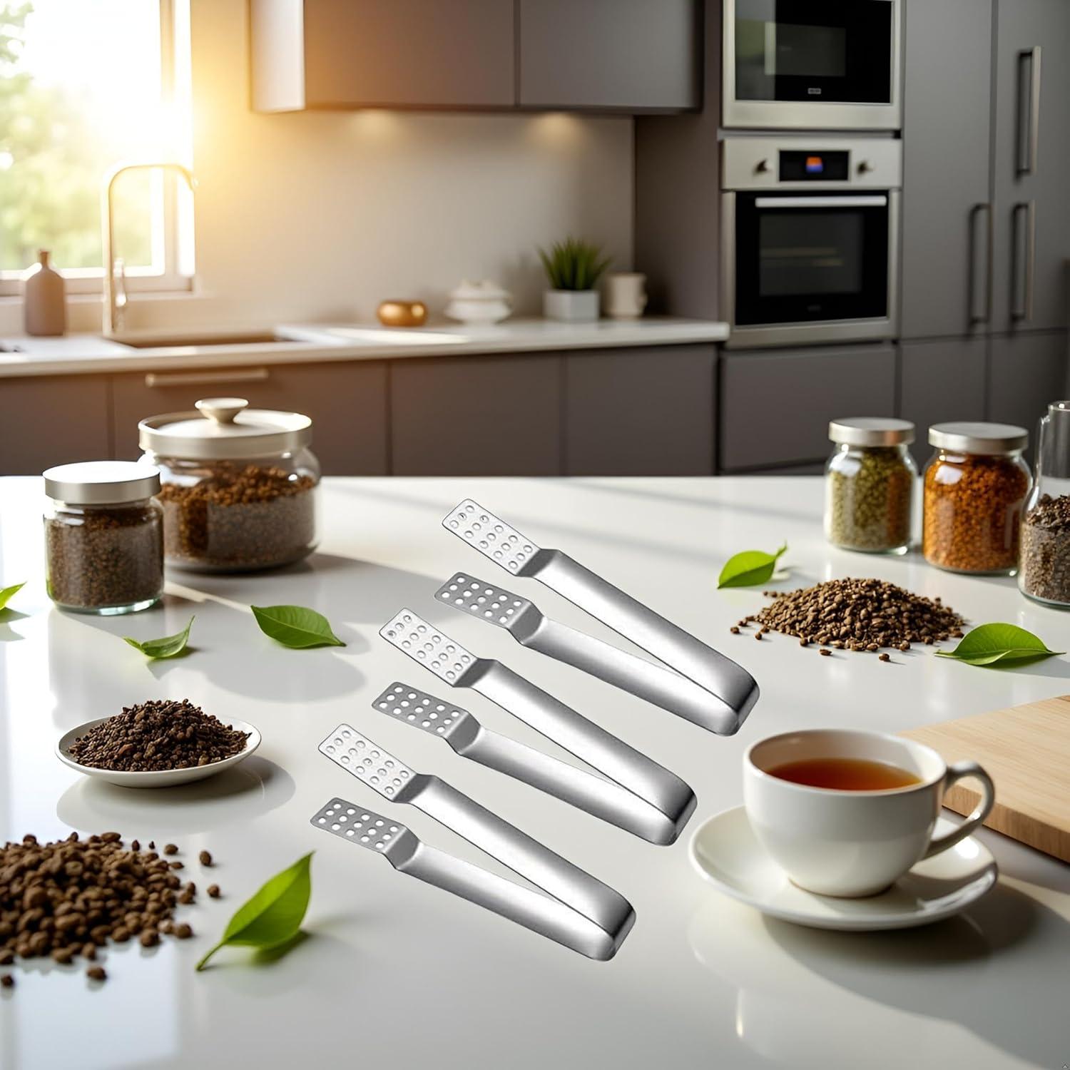 Set de 3 Pinzas de Acero Inoxidable Jowxsx para Té