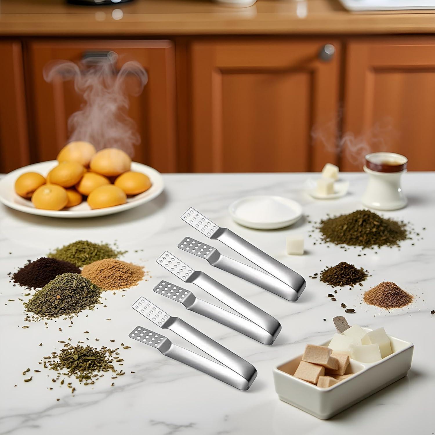 Set de 3 Pinzas de Acero Inoxidable Jowxsx para Té