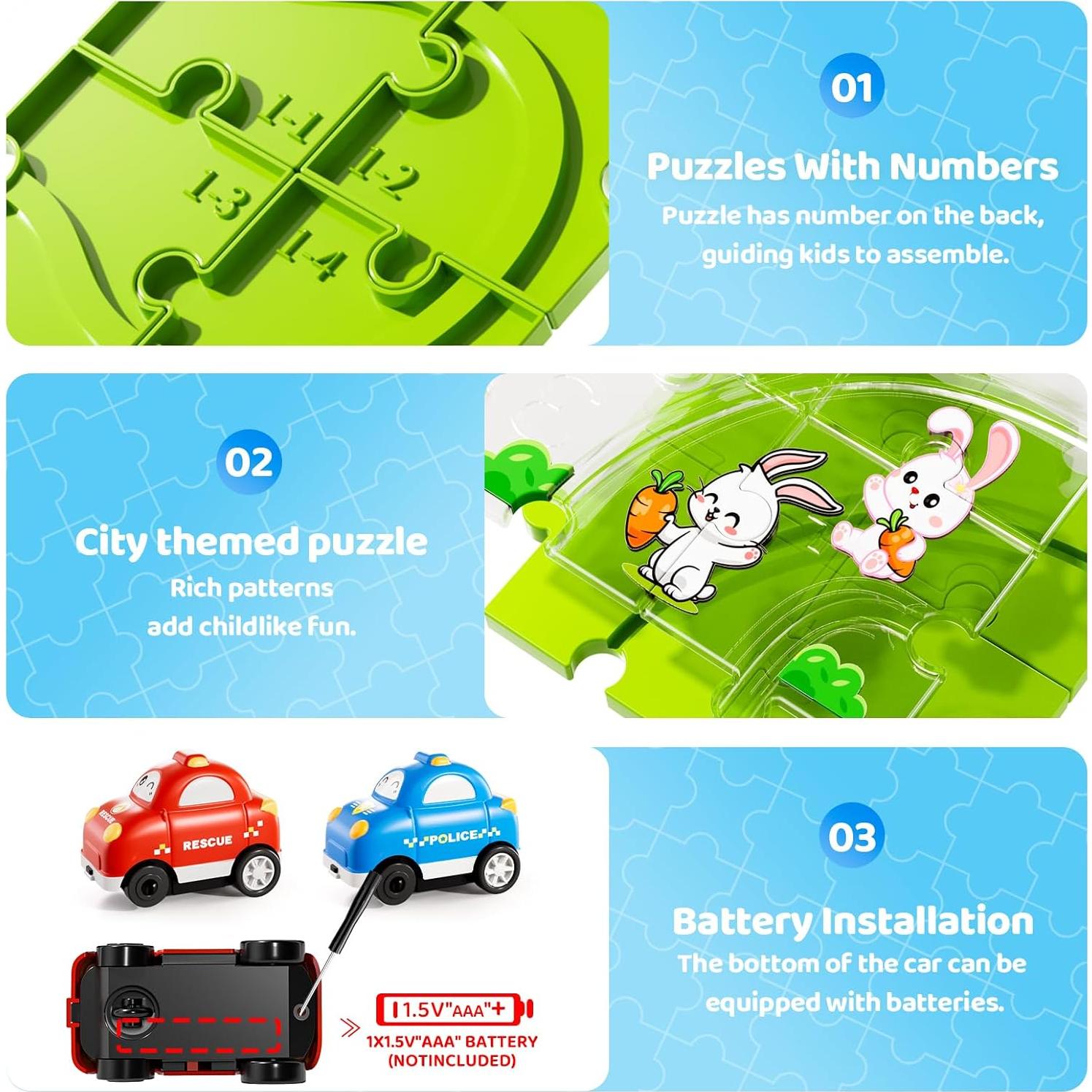 Juego de Rompecabezas de Pista de Carreras 48 PCS Beby Buty