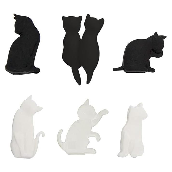 Juego de 6 Clips de Silicona WLngtv para Bolsitas de Té Gato