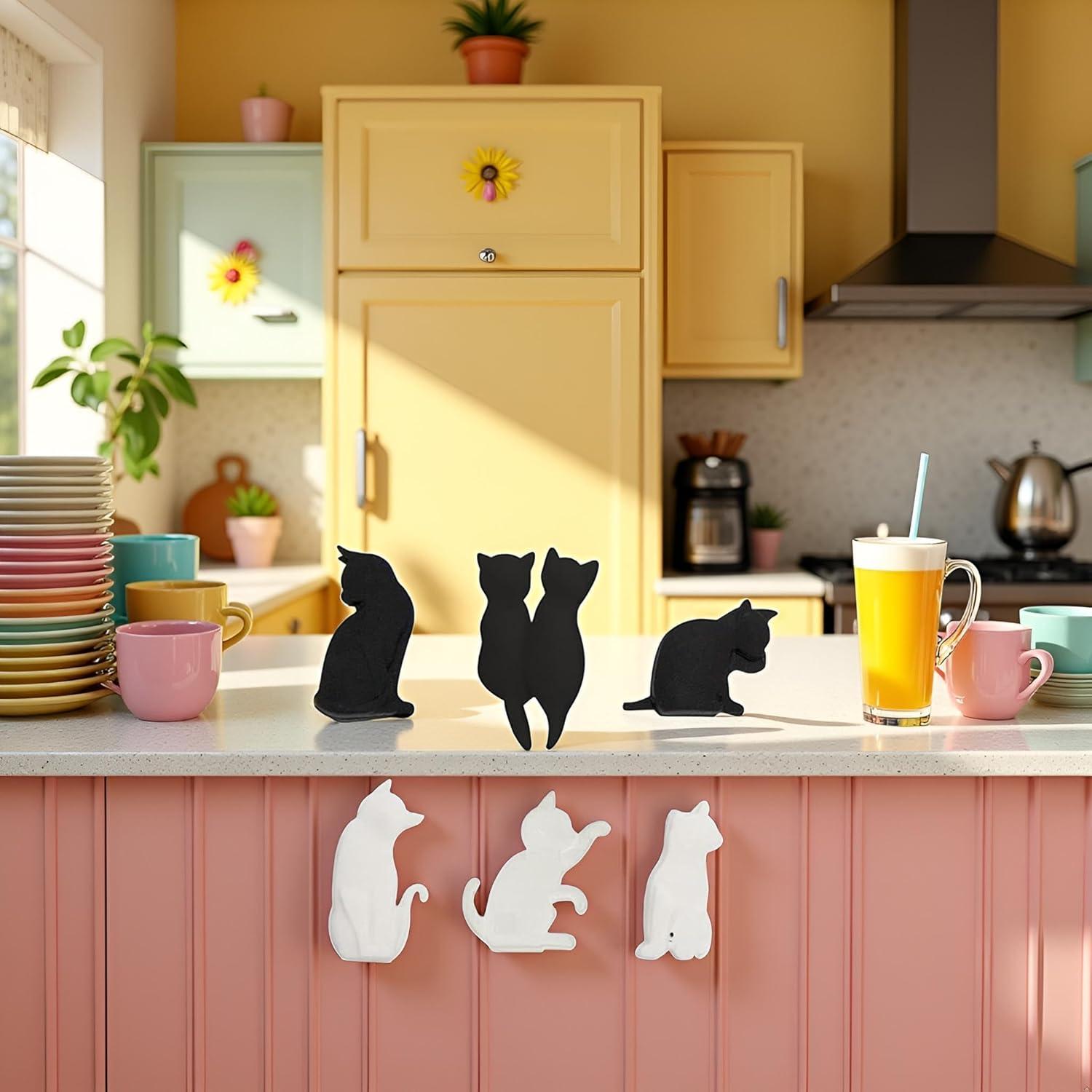 Juego de 6 Clips de Silicona WLngtv para Bolsitas de Té Gato