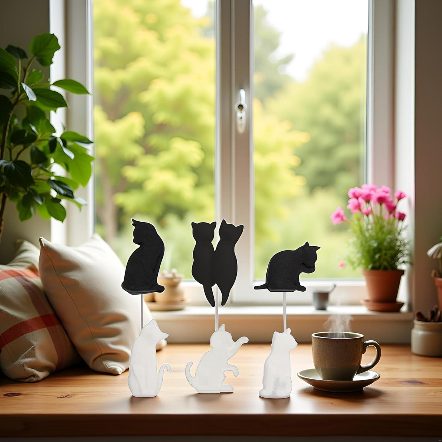 Juego de 6 Clips de Silicona WLngtv para Bolsitas de Té Gato