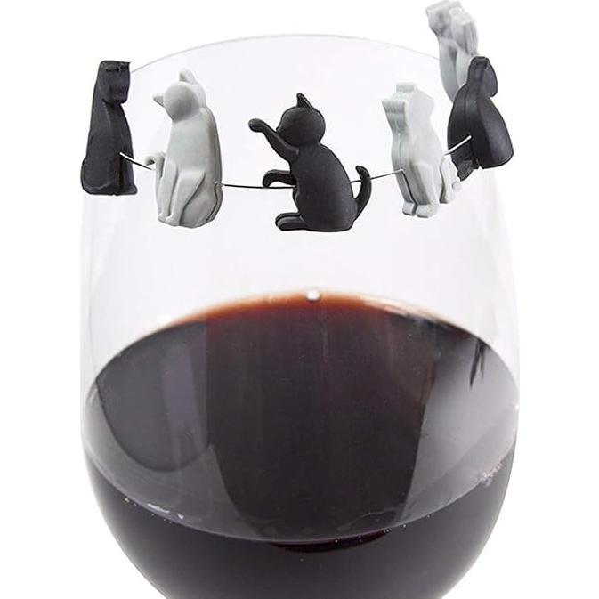 Juego de 6 Clips de Silicona WLngtv para Bolsitas de Té Gato