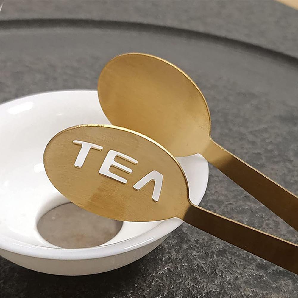Pinzas para exprimir bolsas de té Qintreesify Oro Acero Inoxidable