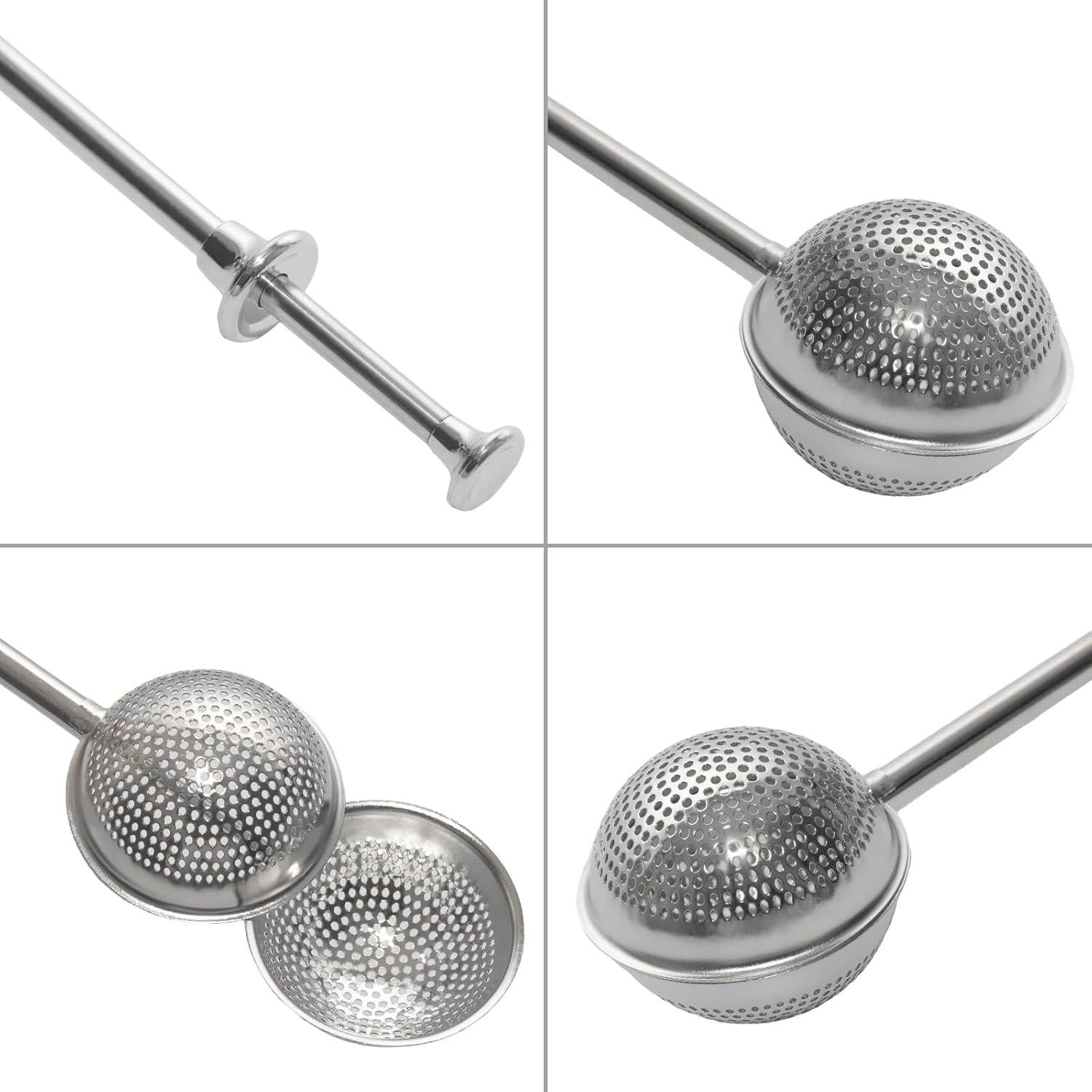 Colador de Té de Acero Inoxidable Anphly - Prensa y Filtro 18 cm