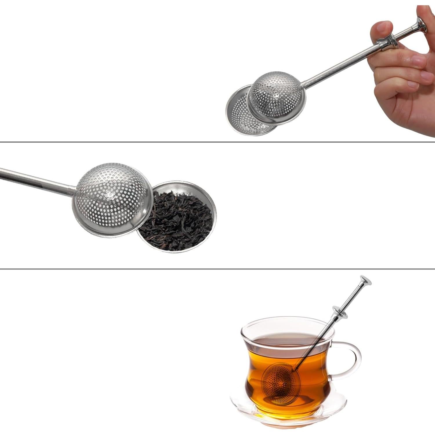 Colador de Té de Acero Inoxidable Anphly - Prensa y Filtro 18 cm