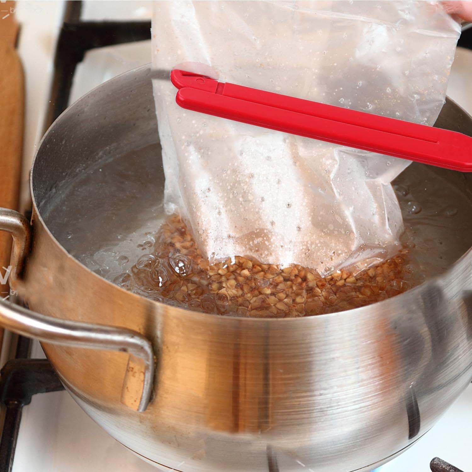 2 Abridores de Bolsa de Comida Tinoaly con Cuchilla de Acero Inoxidable