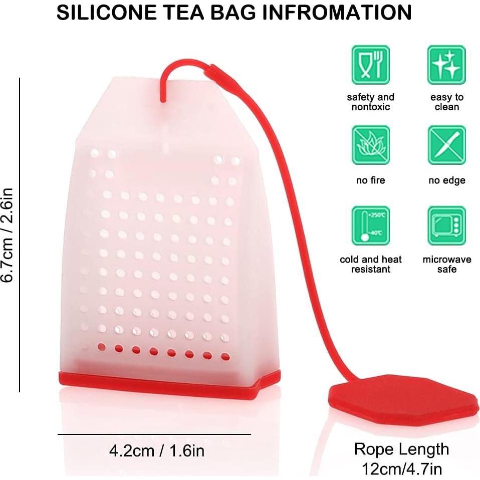 Paquete de 6 Infusores de Té de Silicona FineGood Reutilizables