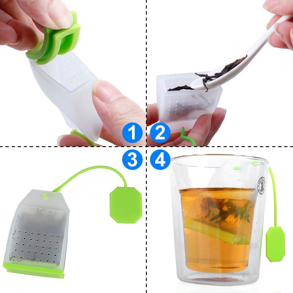 Paquete de 6 Infusores de Té de Silicona FineGood Reutilizables