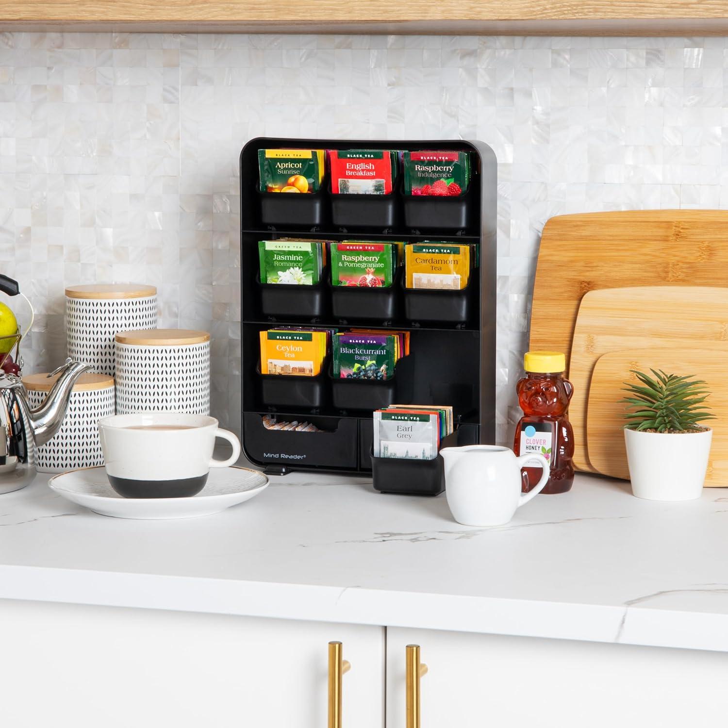 Organizador de Bolsas de Té Mind Reader 11 Cajones Negro