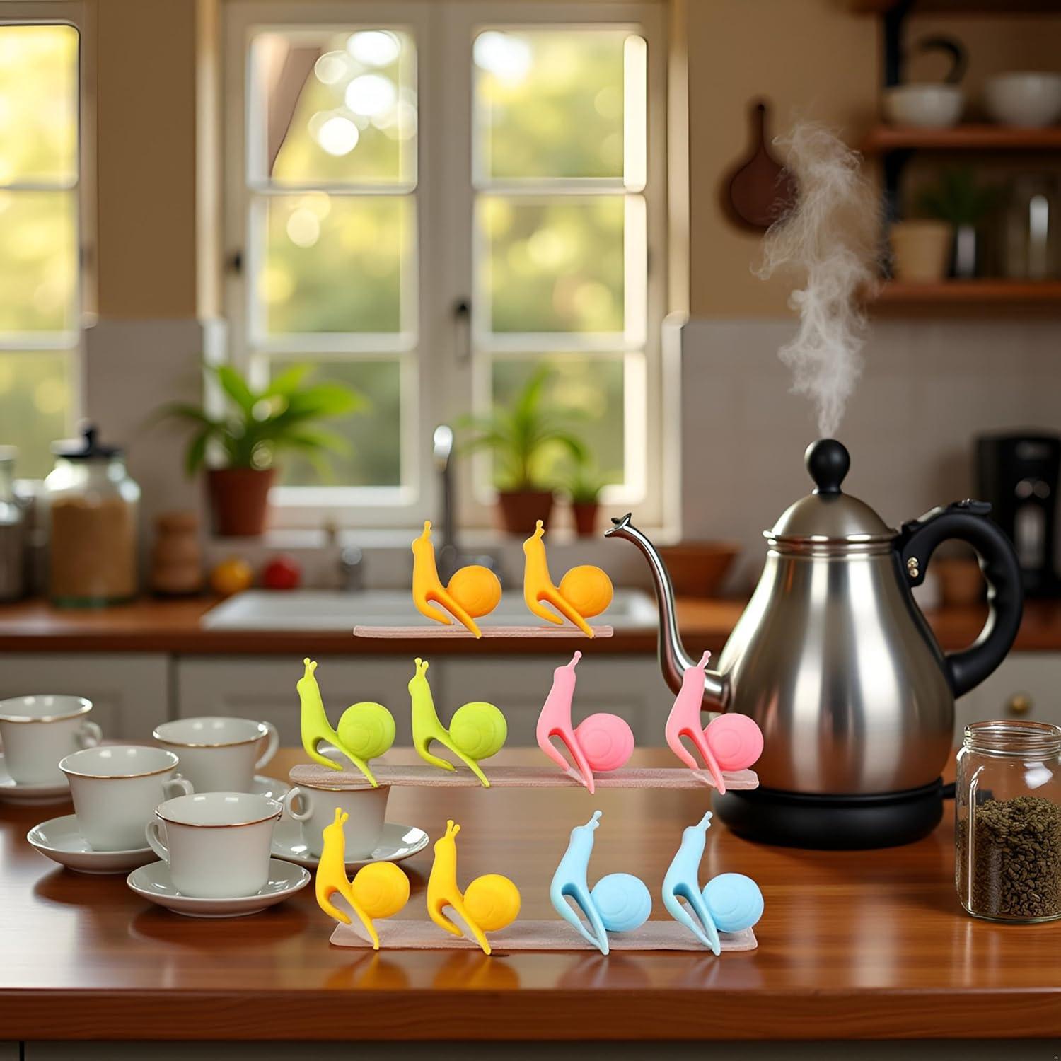 10 Infusores de Té de Silicona Caracol Dreamxue - Colorido