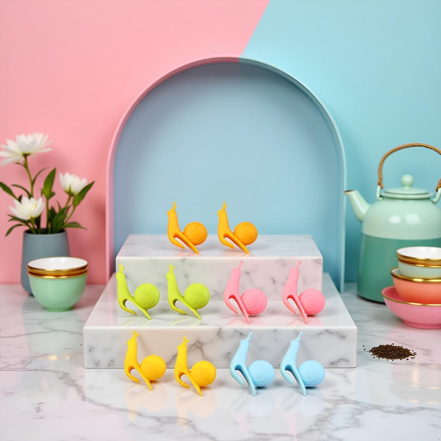 10 Infusores de Té de Silicona Caracol Dreamxue - Colorido