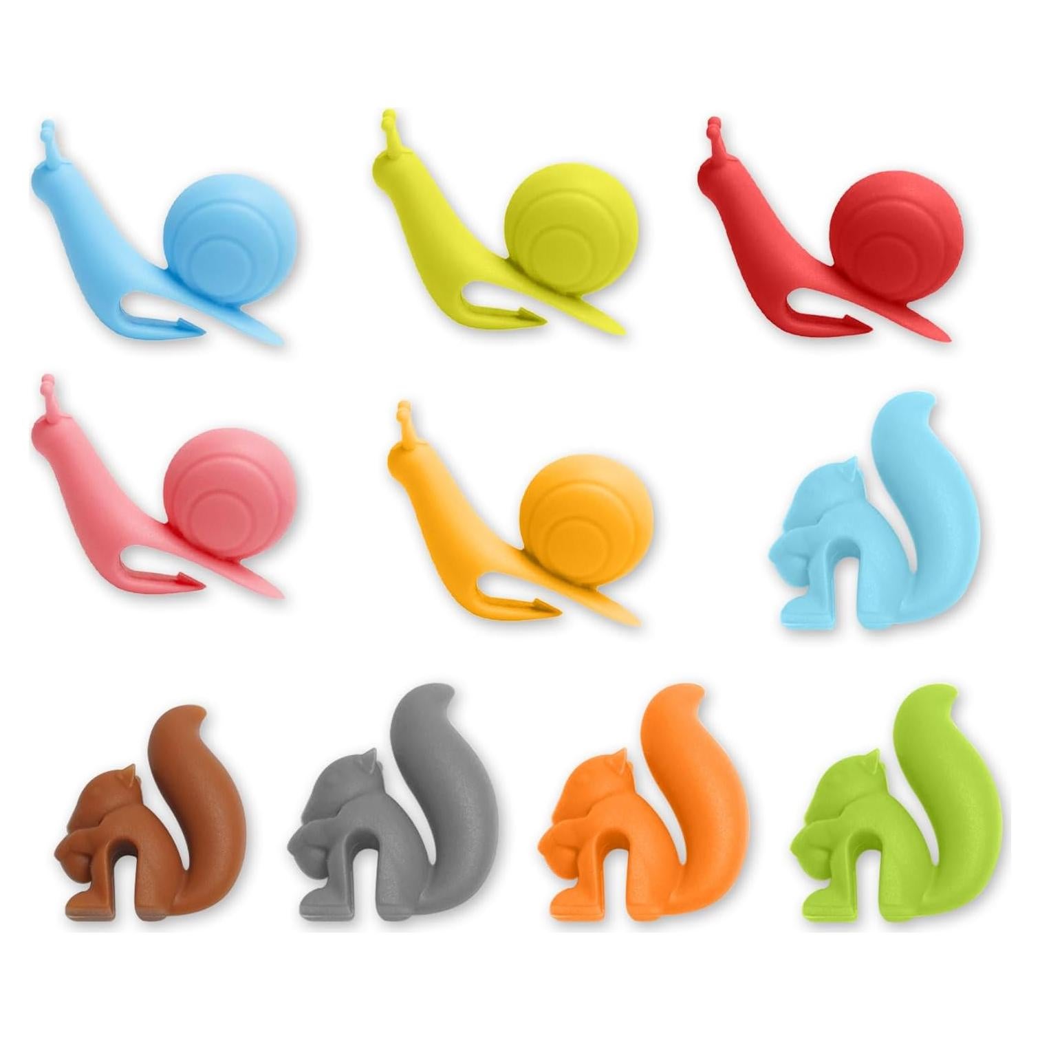 Soportes para Bolsas de Té UAIAGM - 10 Piezas Silicona Caracol y Ardilla