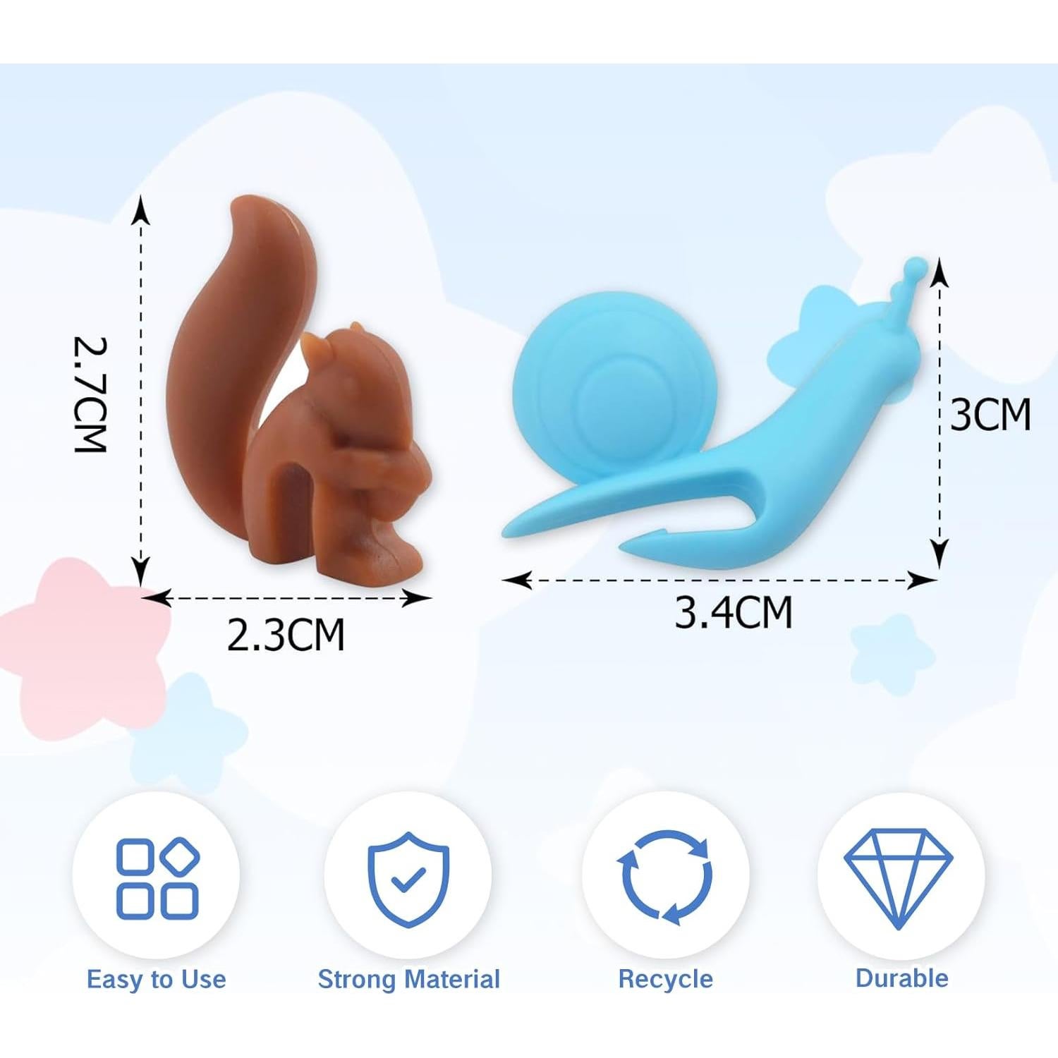 Soportes para Bolsas de Té UAIAGM - 10 Piezas Silicona Caracol y Ardilla